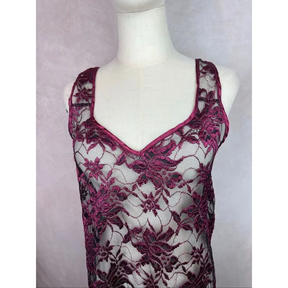 Vintage 1990s Lace Slip Lingerie Size Small Vampy Moody Gothic - Picture 2 of 7